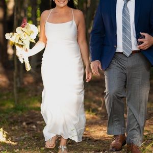Maxi slip dress in ivory